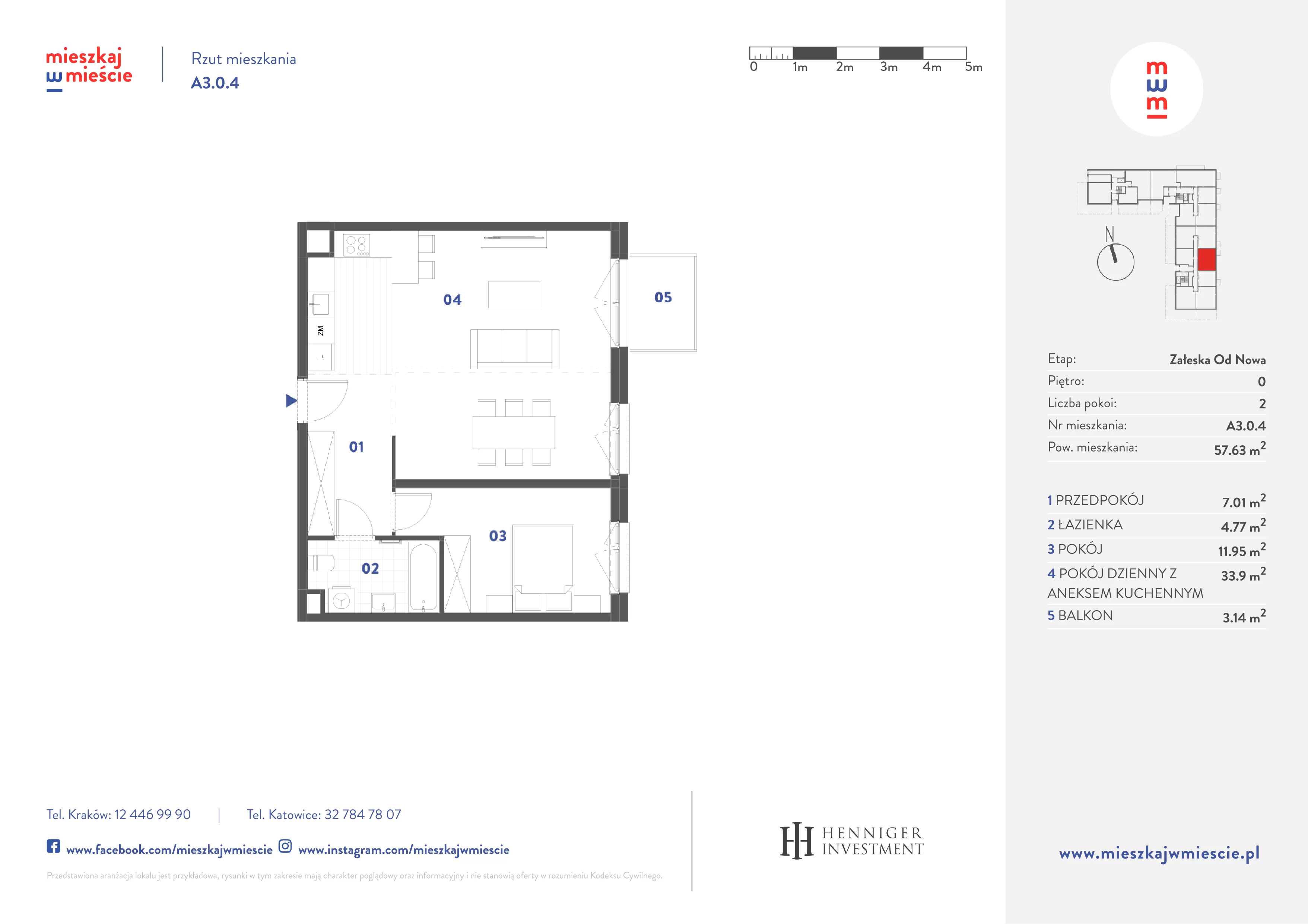 2 pokoje, mieszkanie 57,63 m², parter, oferta nr A3.0.4, Mieszkaj w mieście Załęska od Nowa, Katowice, Załęska Hałda-Brynów, Załęska Hałda, ul. Załęska Hałda