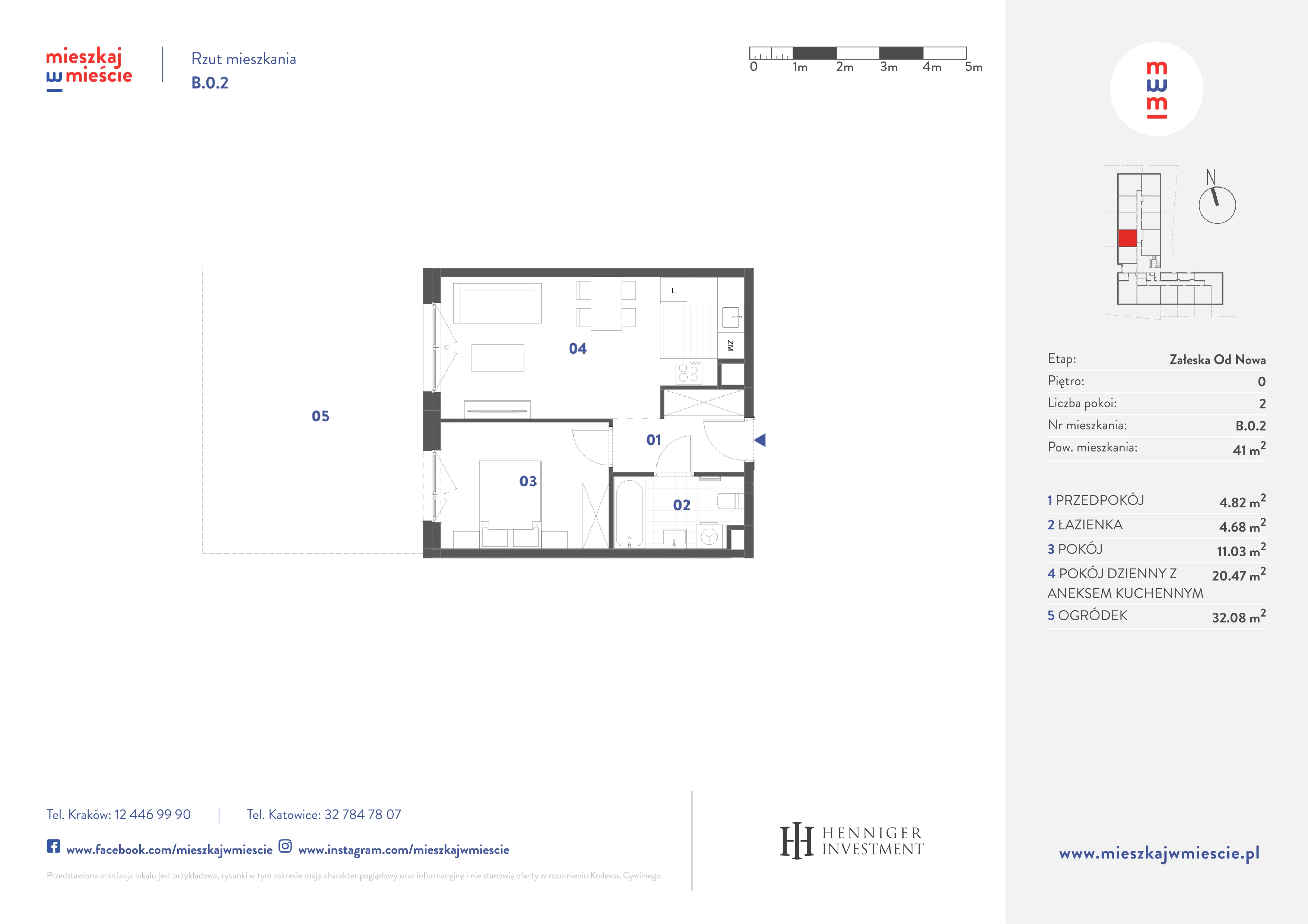 2 pokoje, mieszkanie 41,00 m², parter, oferta nr B.0.2, Mieszkaj w mieście Załęska od Nowa, Katowice, Załęska Hałda-Brynów, Załęska Hałda, ul. Załęska Hałda