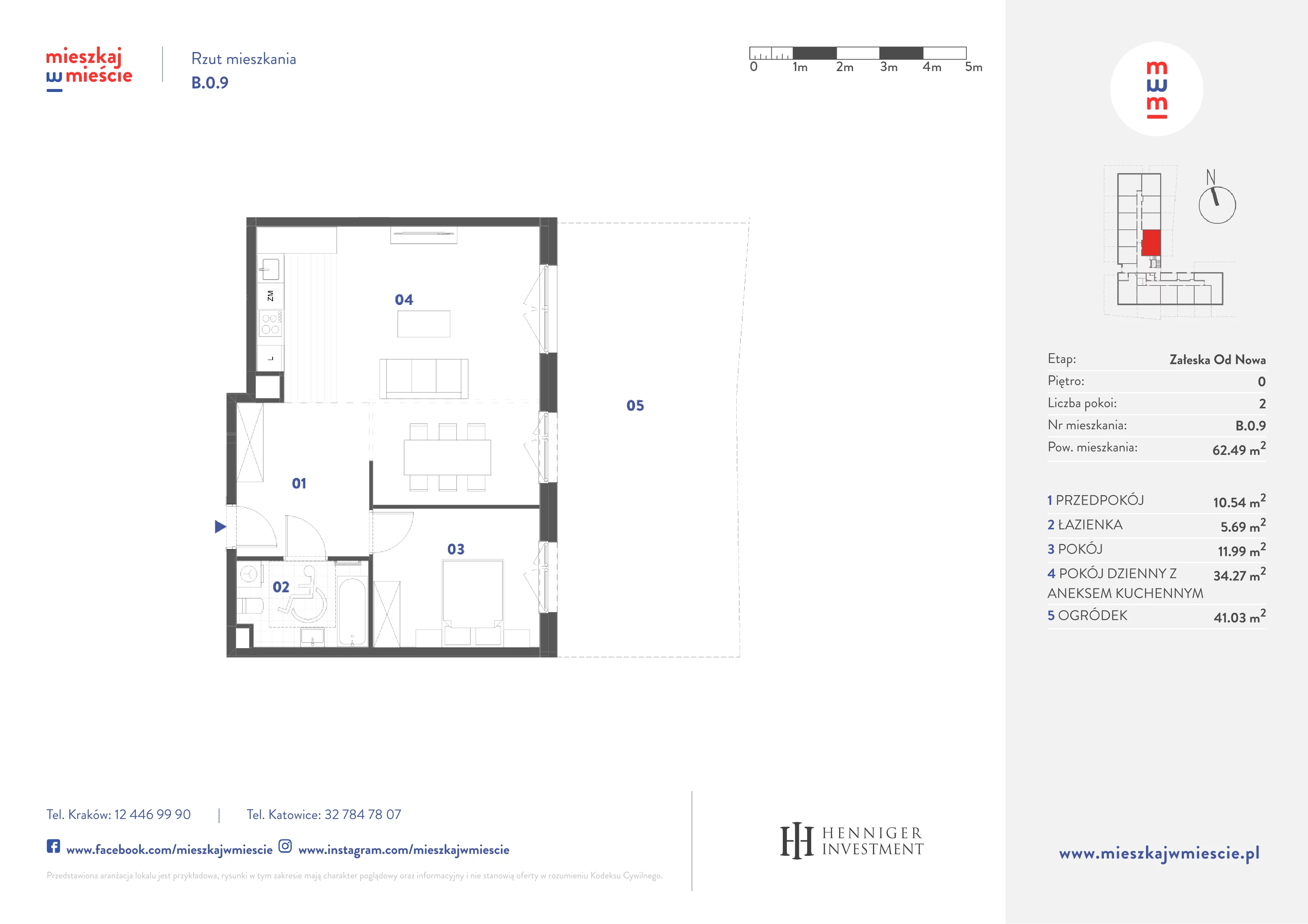 2 pokoje, mieszkanie 62,49 m², parter, oferta nr B.0.9, Mieszkaj w mieście Załęska od Nowa, Katowice, Załęska Hałda-Brynów, Załęska Hałda, ul. Załęska Hałda