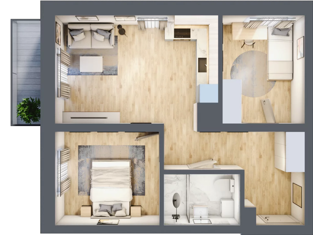 3 pokoje, mieszkanie 51,03 m², piętro 4, oferta nr 28, Esperanto Park, Olsztyn, Podleśna, ul. Zamenhofa