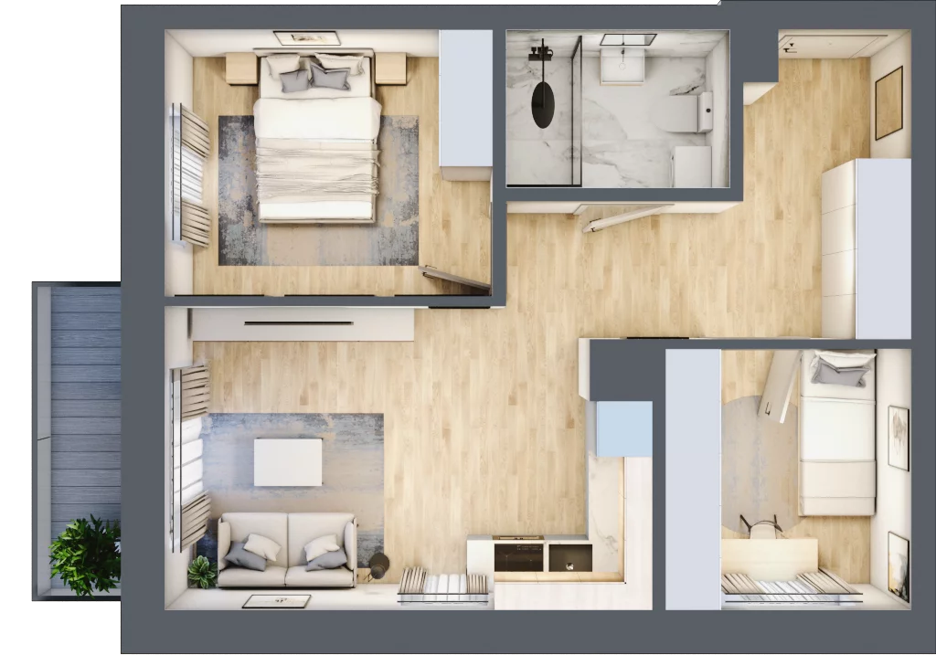 3 pokoje, mieszkanie 48,27 m², piętro 6, oferta nr 37, Esperanto Park, Olsztyn, Podleśna, ul. Zamenhofa