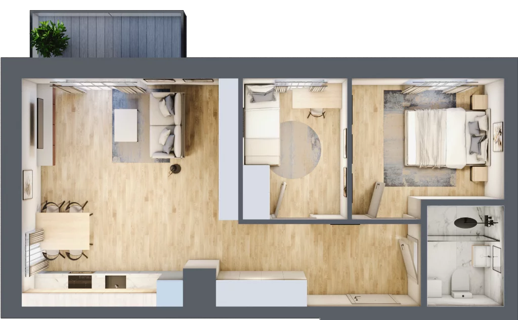 3 pokoje, mieszkanie 54,91 m², piętro 6, oferta nr 41, Esperanto Park, Olsztyn, Podleśna, ul. Zamenhofa