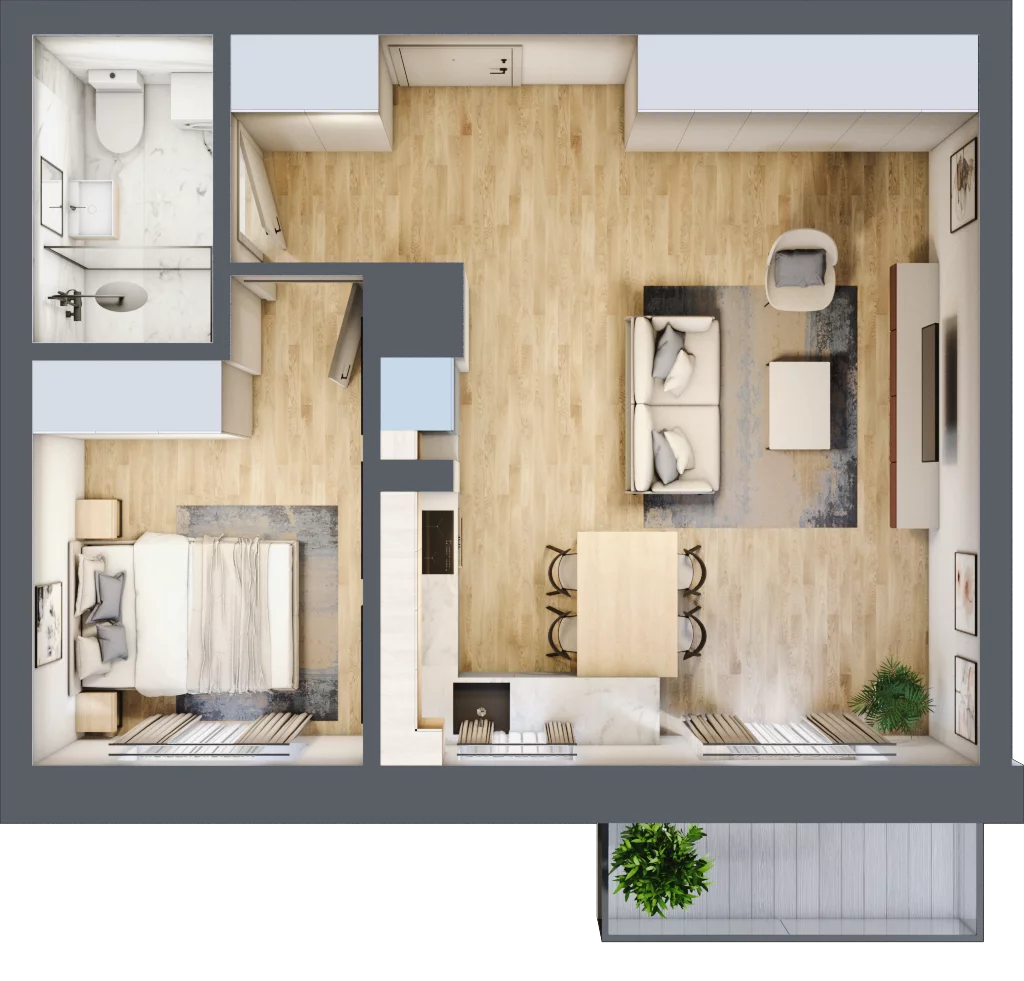 2 pokoje, mieszkanie 45,21 m², piętro 5, oferta nr 32, Esperanto Park, Olsztyn, Podleśna, ul. Zamenhofa