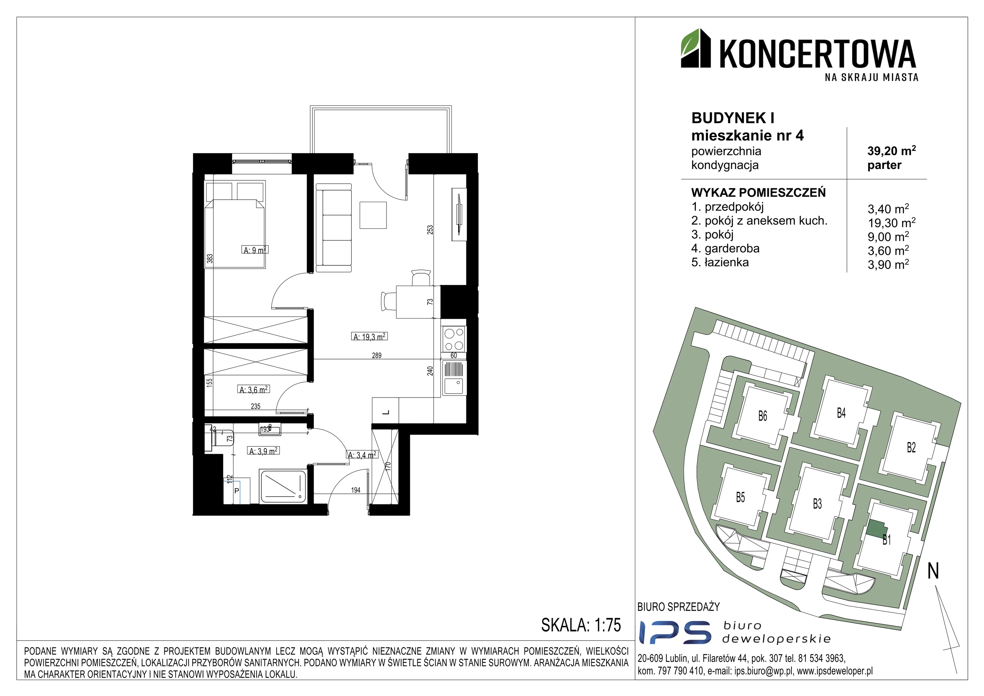 Mieszkanie 39,20 m², parter, oferta nr 2_I/4, KONCERTOWA - Na skraju miasta, Lublin, Czechów Północny, Czechów Północny,  ul. Koncertowa