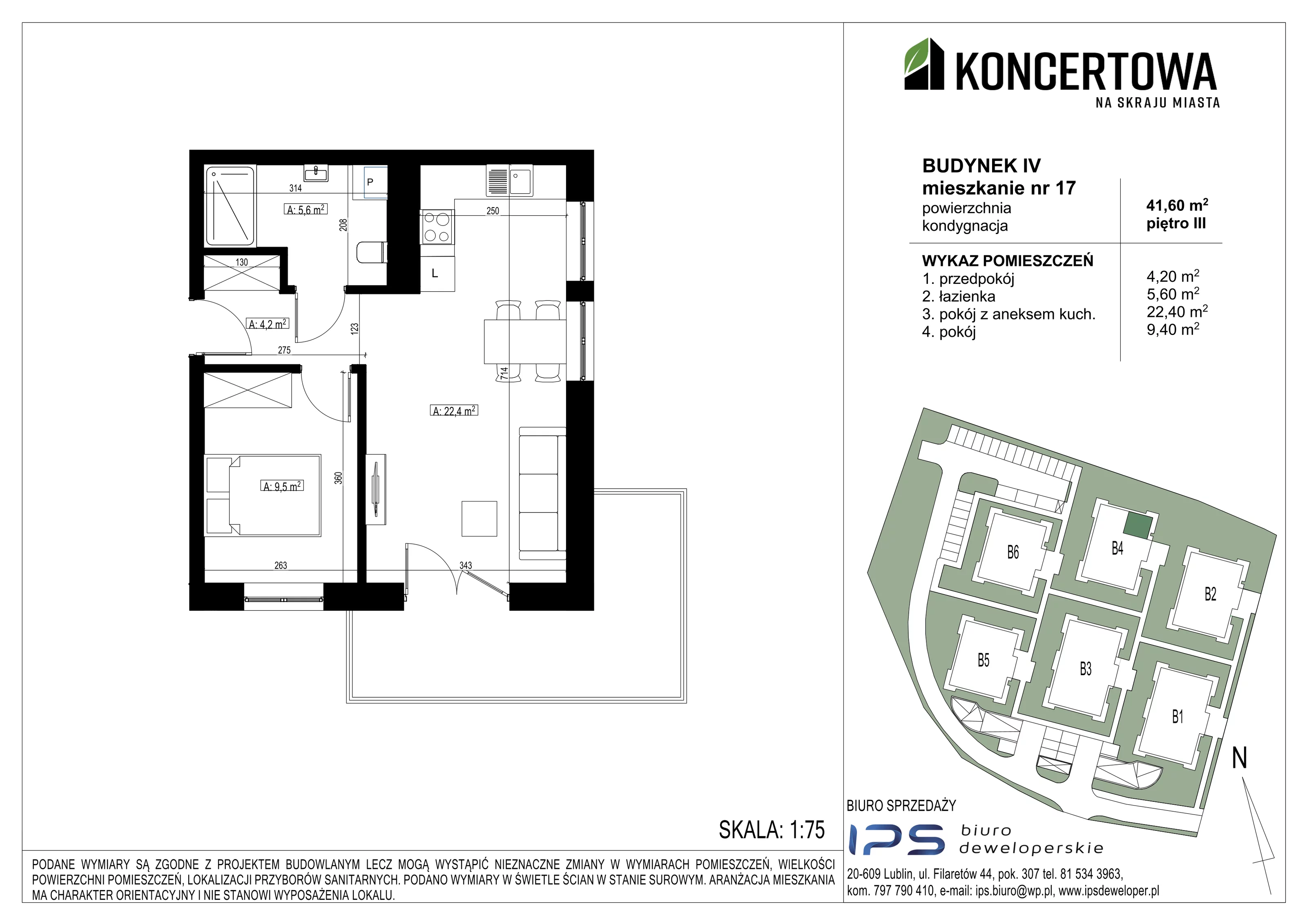 Mieszkanie 41,60 m², piętro 3, oferta nr 2_IV/17, KONCERTOWA - Na skraju miasta, Lublin, Czechów Północny, Czechów Północny,  ul. Koncertowa