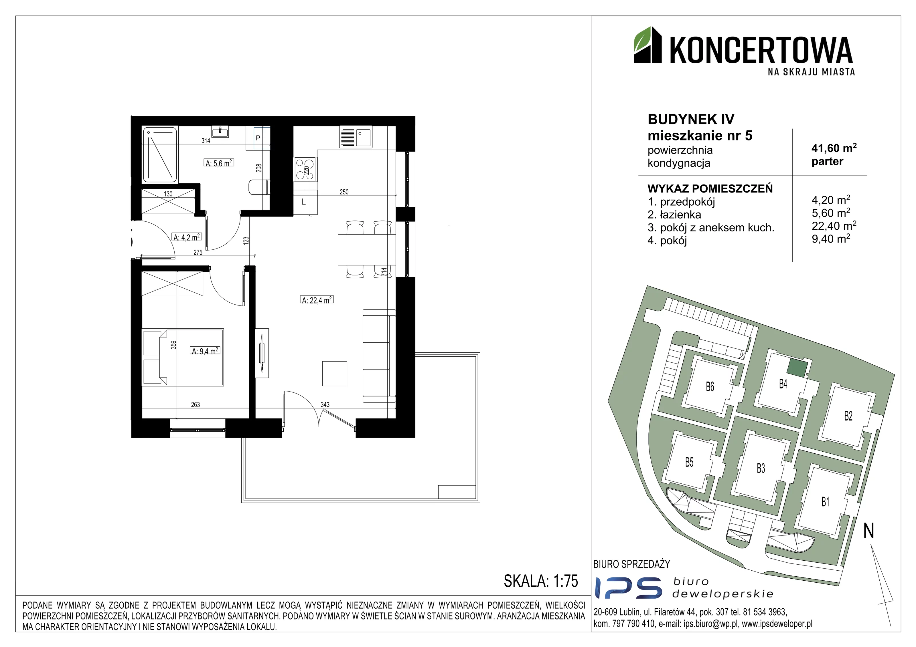 Mieszkanie 41,60 m², parter, oferta nr 2_IV/5, KONCERTOWA - Na skraju miasta, Lublin, Czechów Północny, Czechów Północny,  ul. Koncertowa