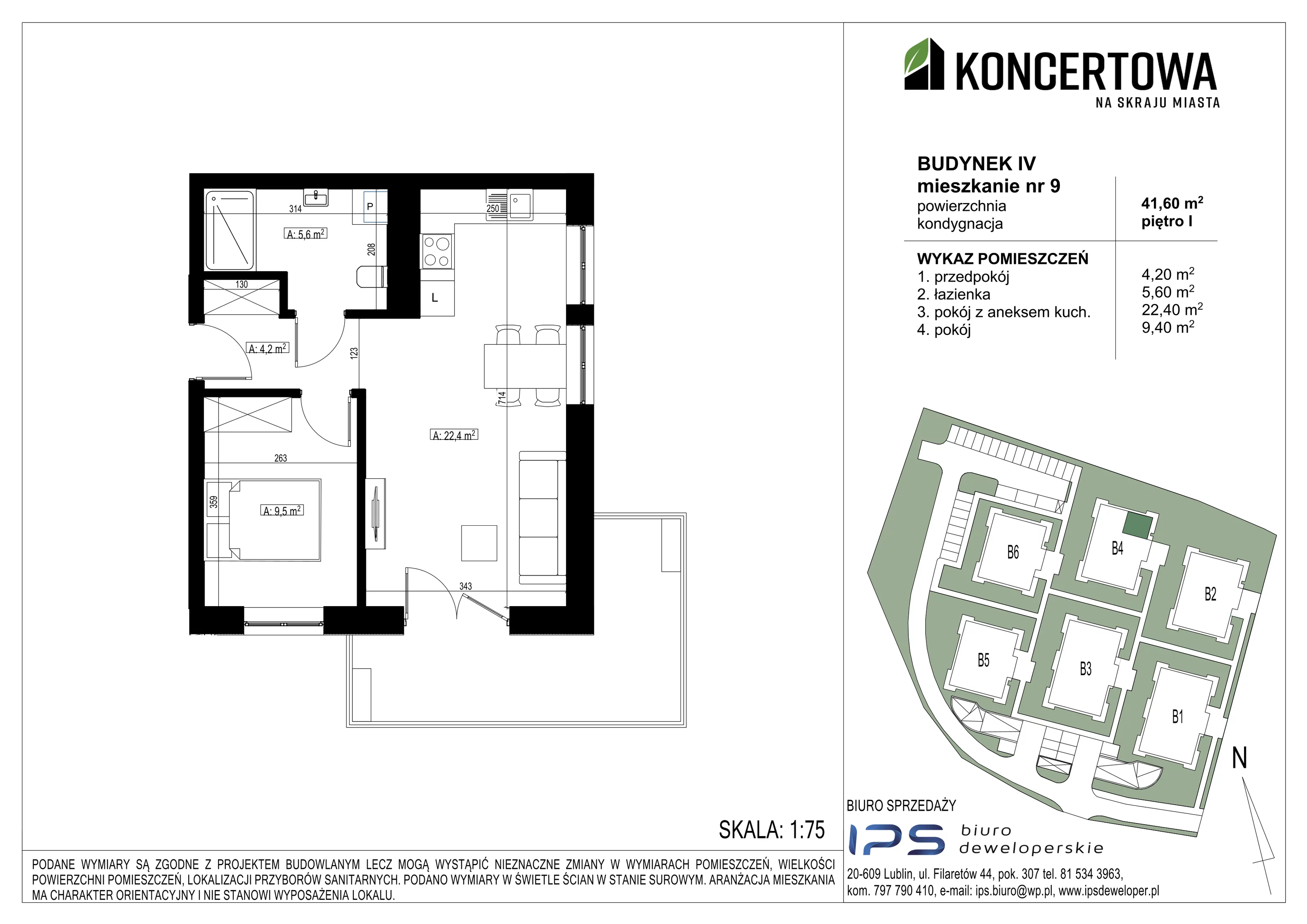 Mieszkanie 41,60 m², piętro 1, oferta nr 2_IV/9, KONCERTOWA - Na skraju miasta, Lublin, Czechów Północny, Czechów Północny,  ul. Koncertowa