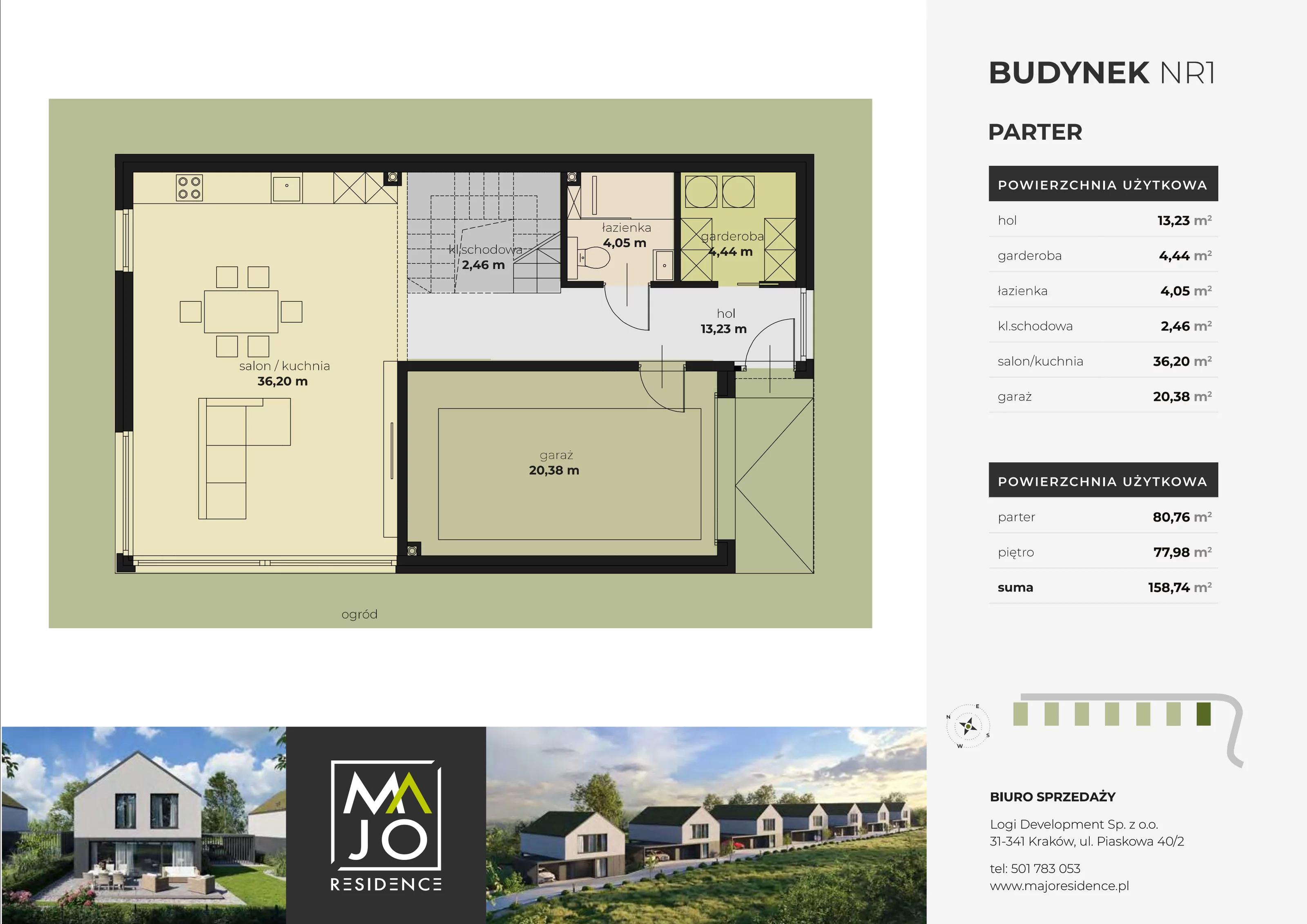 Dom 158,74 m², oferta nr 1, Majo Residence, Kraków, Olszanica, ul. Jadwigi Majówny 84