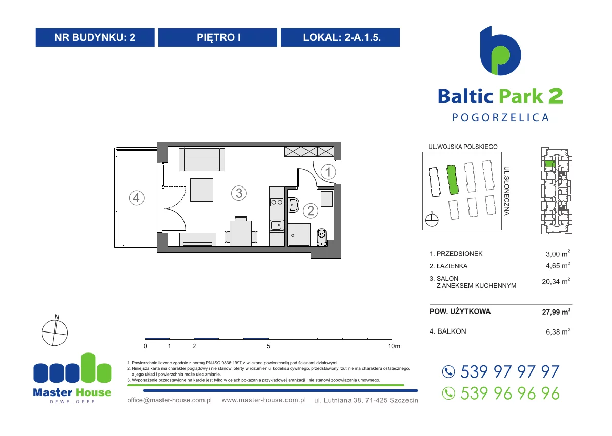 Apartament 27,99 m², piętro 1, oferta nr 2-A1.5, Baltic Park 2, Pogorzelica, ul. Wojska Polskiego