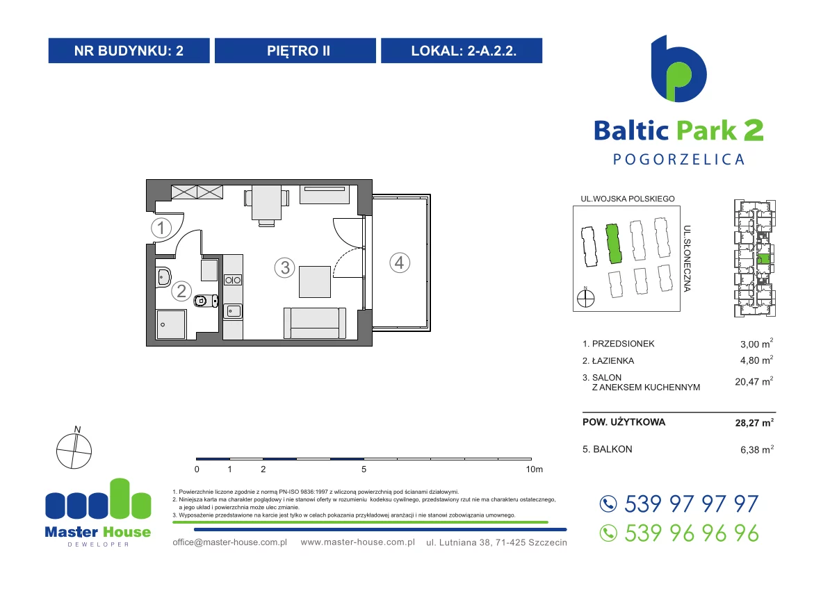 Apartament 28,27 m², piętro 2, oferta nr 2-A.2.2, Baltic Park 2, Pogorzelica, ul. Wojska Polskiego