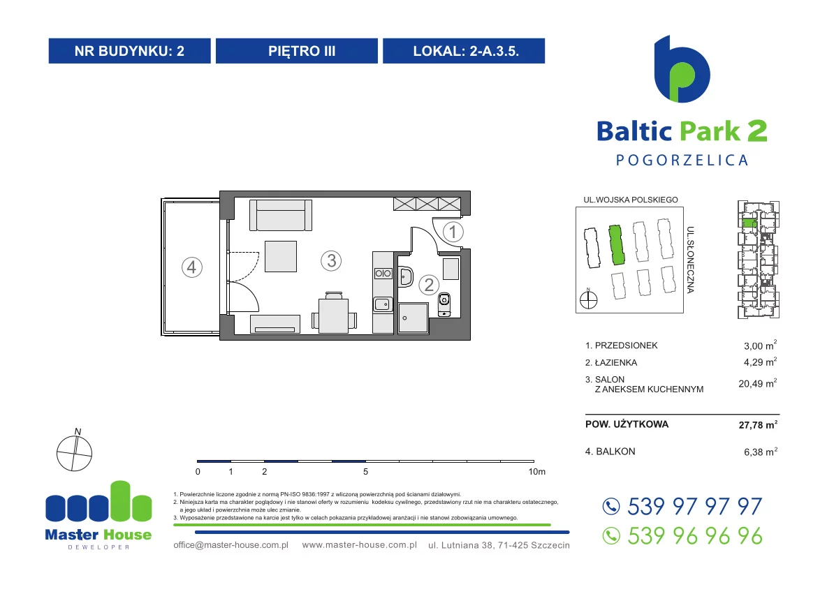 Apartament 27,78 m², piętro 3, oferta nr 2-A.3.5, Baltic Park 2, Pogorzelica, ul. Wojska Polskiego