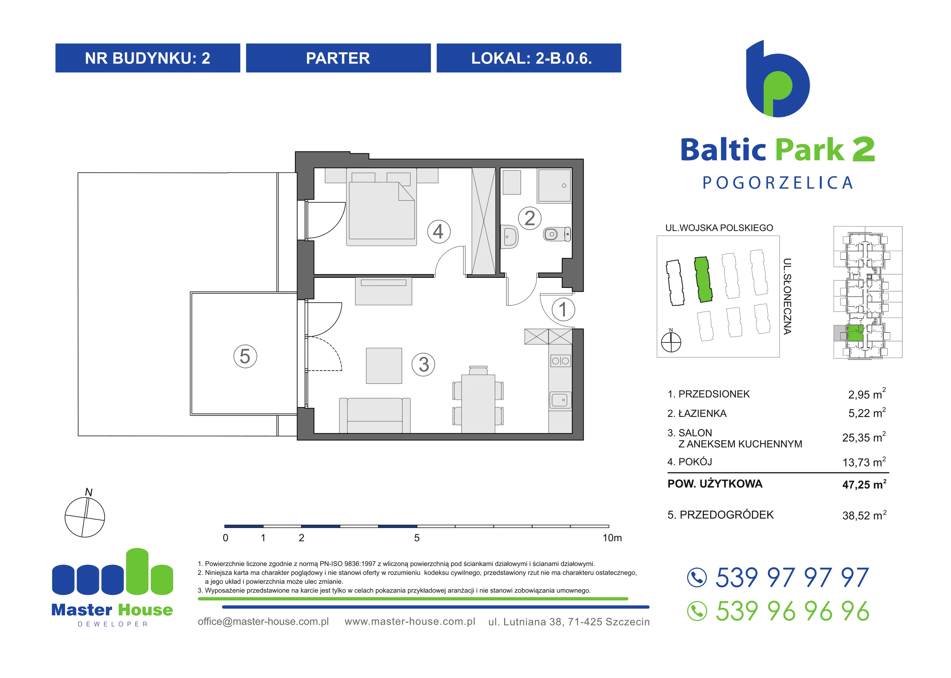 2 pokoje, apartament 47,73 m², parter, oferta nr 2-B.0.6, Baltic Park 2, Pogorzelica, ul. Wojska Polskiego