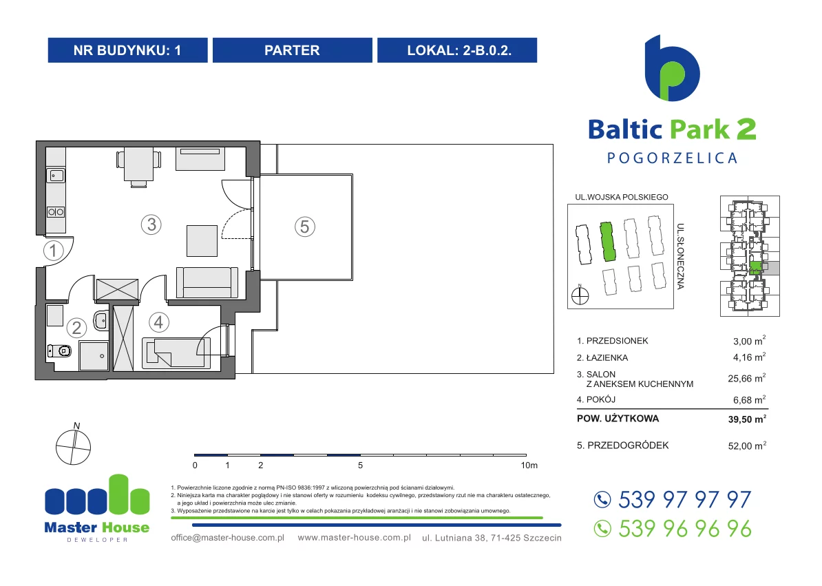 Apartament 39,50 m², parter, oferta nr 2-B.0.2, Baltic Park 2, Pogorzelica, ul. Wojska Polskiego