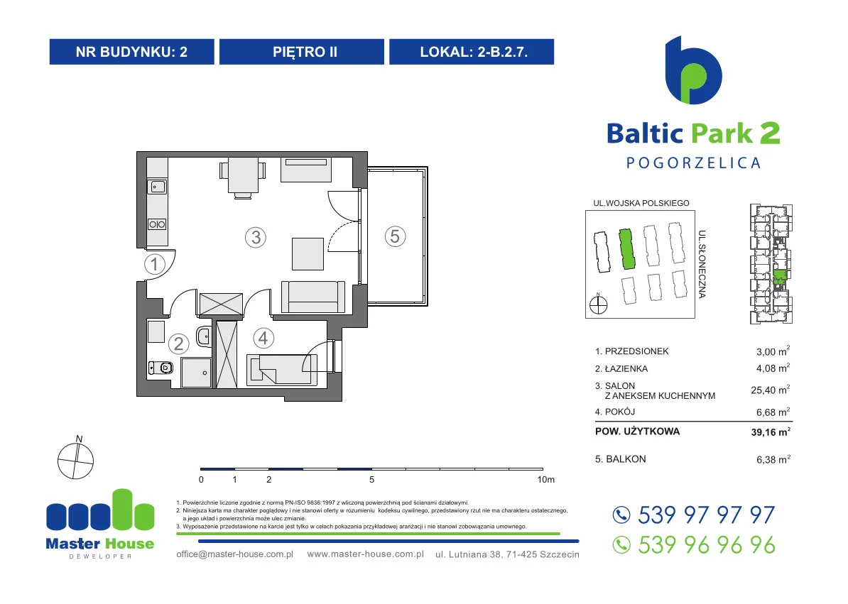 Apartament 39,16 m², piętro 2, oferta nr 2-B.2.7, Baltic Park 2, Pogorzelica, ul. Wojska Polskiego