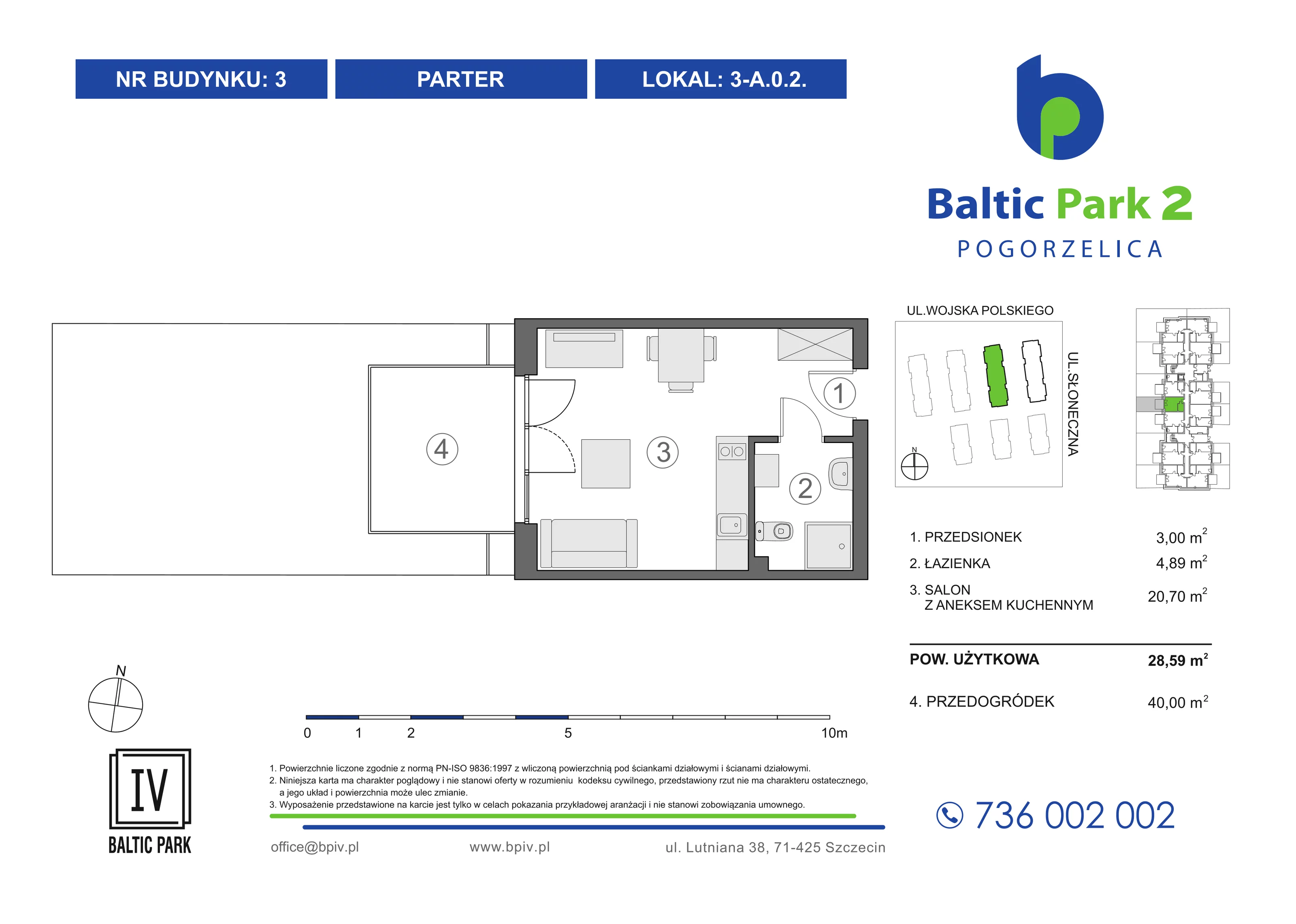1 pokój, mieszkanie 28,59 m², parter, oferta nr 3-A.0.2, Baltic Park 2 - Etap III, Pogorzelica, ul. Wojska Polskiego