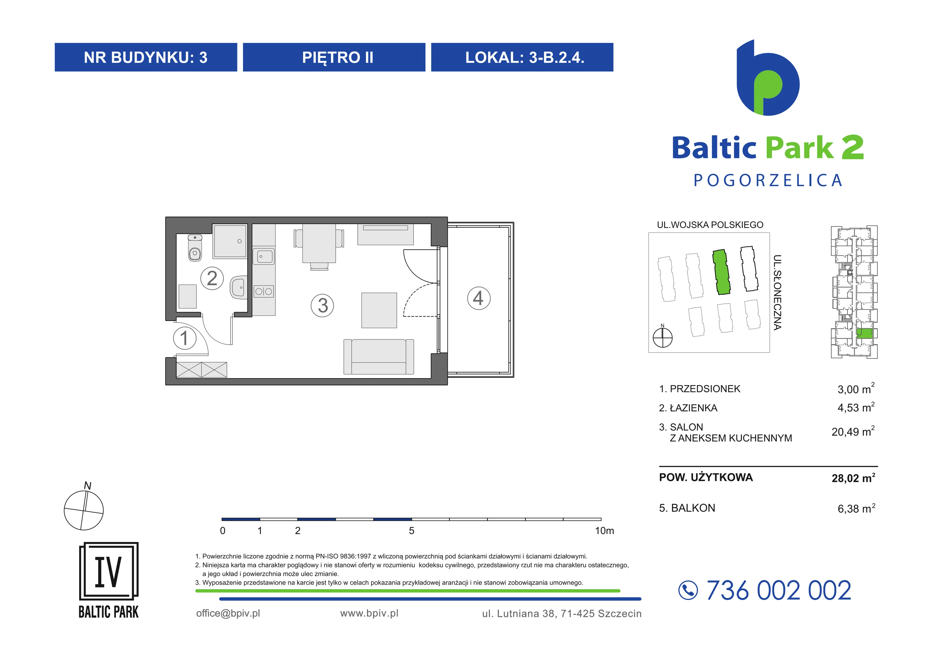 1 pokój, mieszkanie 28,02 m², piętro 2, oferta nr 3-B.2.4, Baltic Park 2 - Etap III, Pogorzelica, ul. Wojska Polskiego