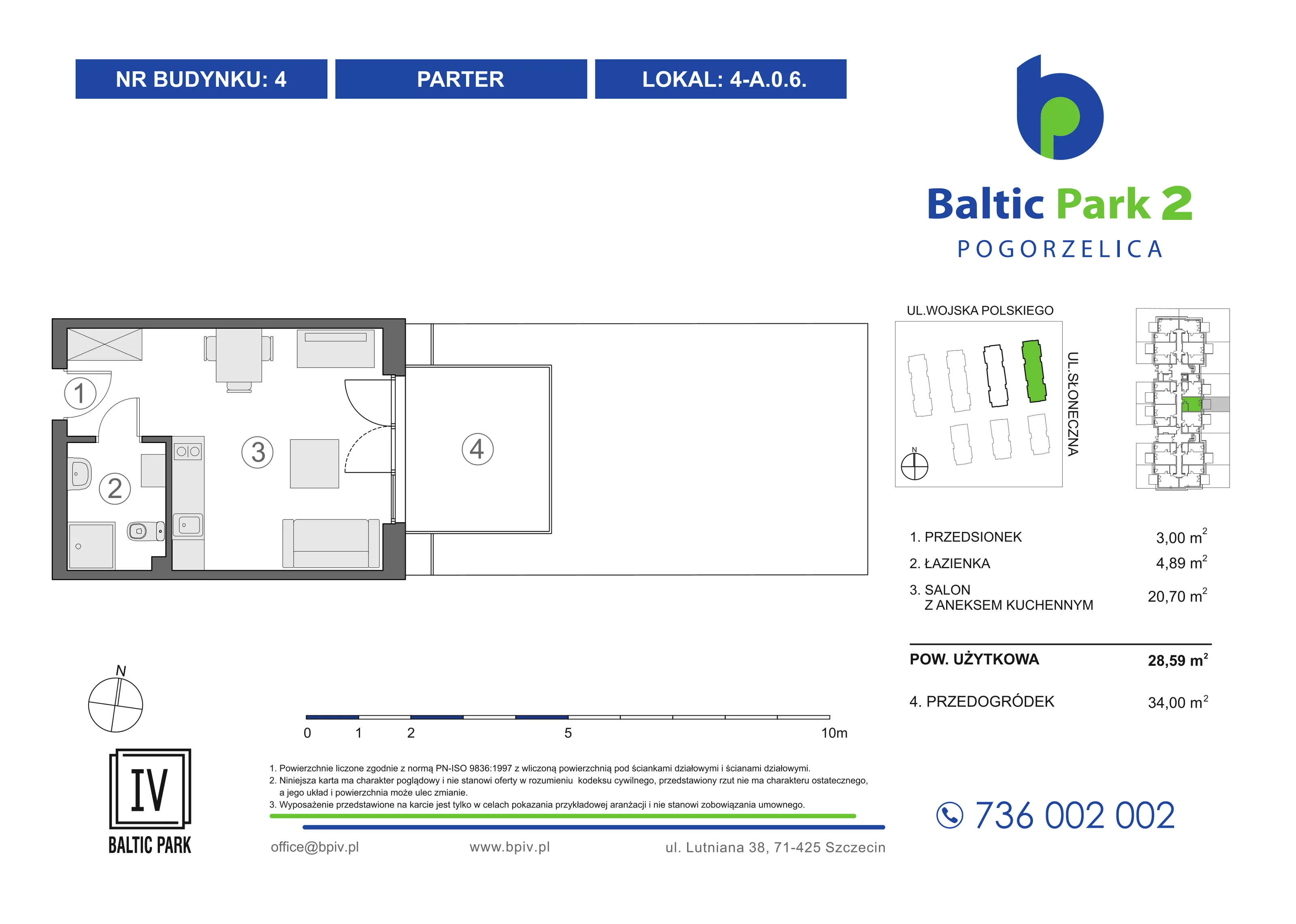 1 pokój, mieszkanie 28,59 m², parter, oferta nr 4-A.0.6, Baltic Park 2 - Etap III, Pogorzelica, ul. Wojska Polskiego