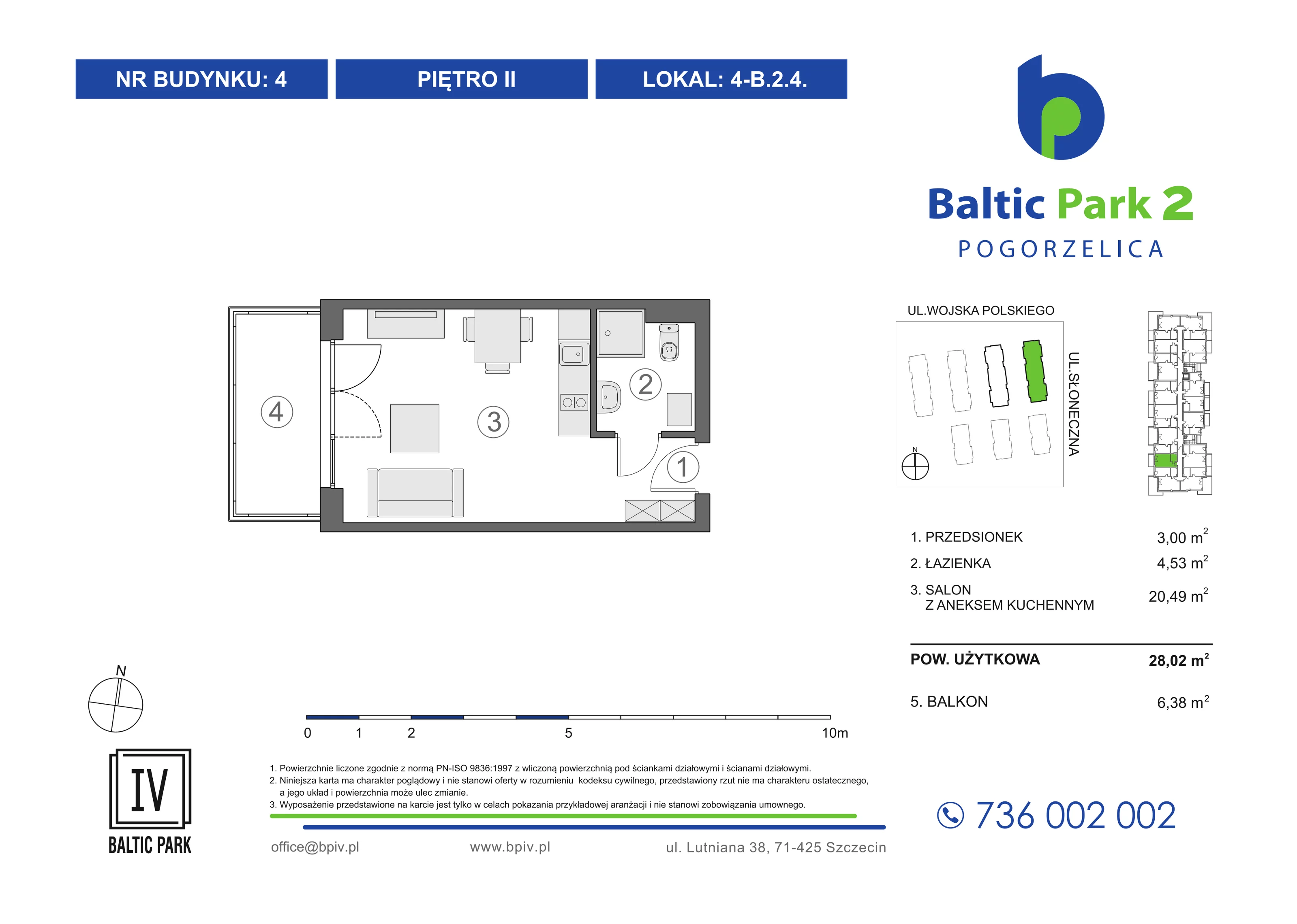 1 pokój, mieszkanie 28,02 m², piętro 2, oferta nr 4-B.2.4, Baltic Park 2 - Etap III, Pogorzelica, ul. Wojska Polskiego