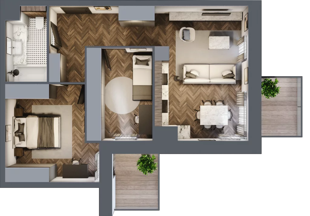3 pokoje, apartament 60,43 m², piętro 1, oferta nr 12, Kopalniana 1, Katowice, Bogucice, ul. Kopalniana 1