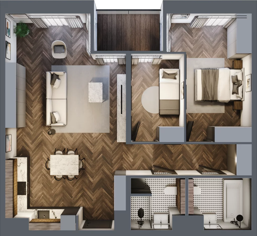 3 pokoje, apartament 75,13 m², piętro 5, oferta nr 44, Kopalniana 1, Katowice, Bogucice, ul. Kopalniana 1