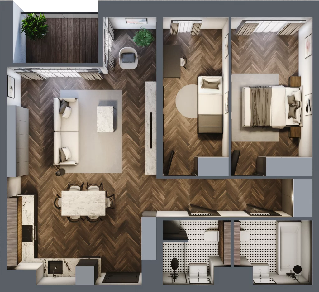 3 pokoje, apartament 74,64 m², piętro 3, oferta nr 28, Kopalniana 1, Katowice, Bogucice, ul. Kopalniana 1