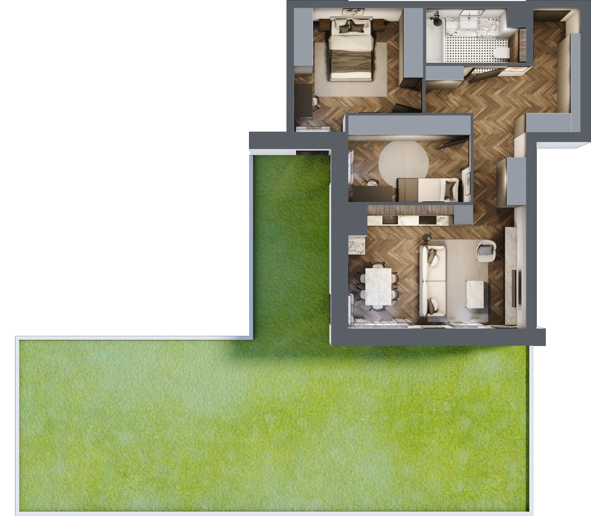 3 pokoje, apartament 66,67 m², parter, oferta nr 3, Kopalniana 1, Katowice, Bogucice, ul. Kopalniana 1