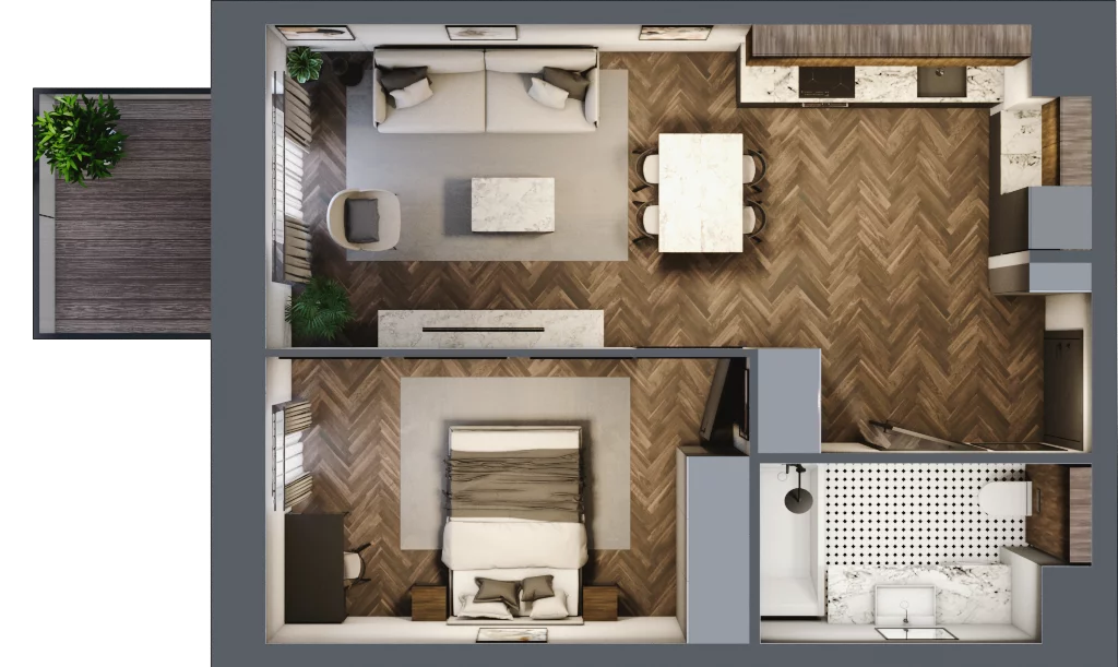 2 pokoje, apartament 44,85 m², piętro 3, oferta nr 23, Kopalniana 1, Katowice, Bogucice, ul. Kopalniana 1