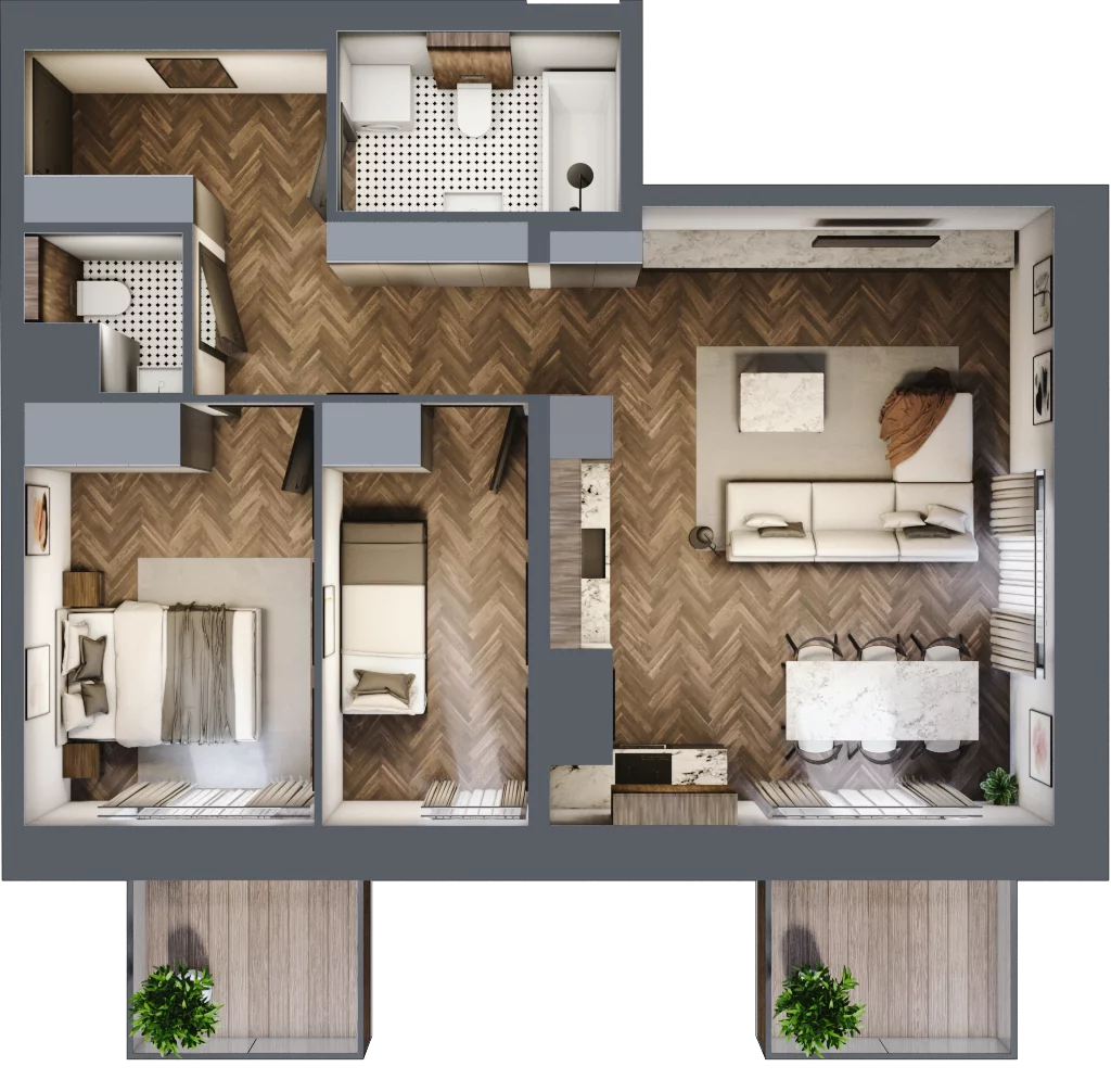 3 pokoje, apartament 62,80 m², piętro 6, oferta nr 47, Kopalniana 1, Katowice, Bogucice, ul. Kopalniana 1