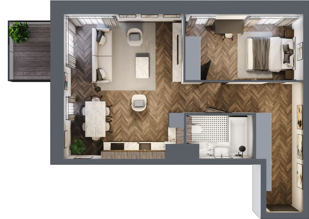 2 pokoje, apartament 56,36 m², piętro 2, oferta nr 15, Kopalniana 1, Katowice, Bogucice, ul. Kopalniana 1