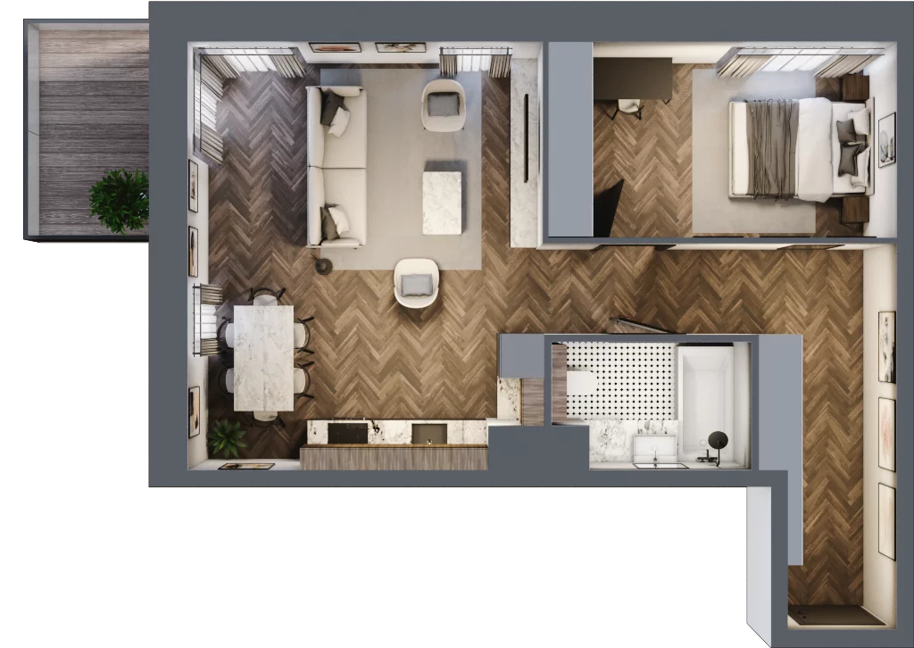 2 pokoje, apartament 56,96 m², piętro 4, oferta nr 33, Kopalniana 1, Katowice, Bogucice, ul. Kopalniana 1