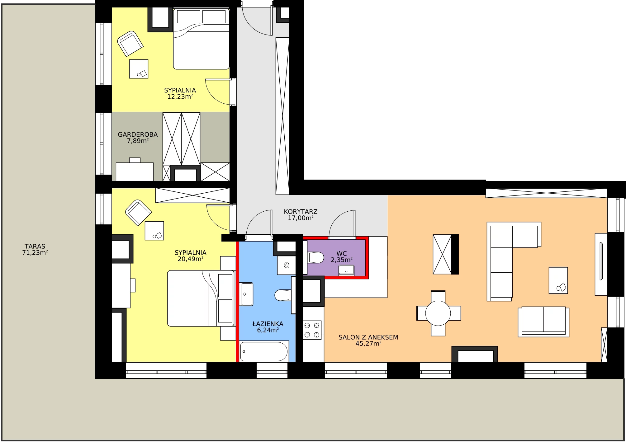 Zalety apartamentu 111.47 m², 54