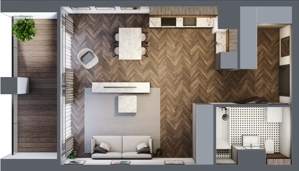 1 pokój, apartament 44,28 m², piętro 4, oferta nr 34, Kopalniana 1, Katowice, Bogucice, ul. Kopalniana 1