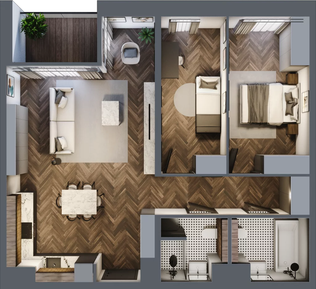 3 pokoje, apartament 74,66 m², piętro 6, oferta nr 51, Kopalniana 1, Katowice, Bogucice, ul. Kopalniana 1