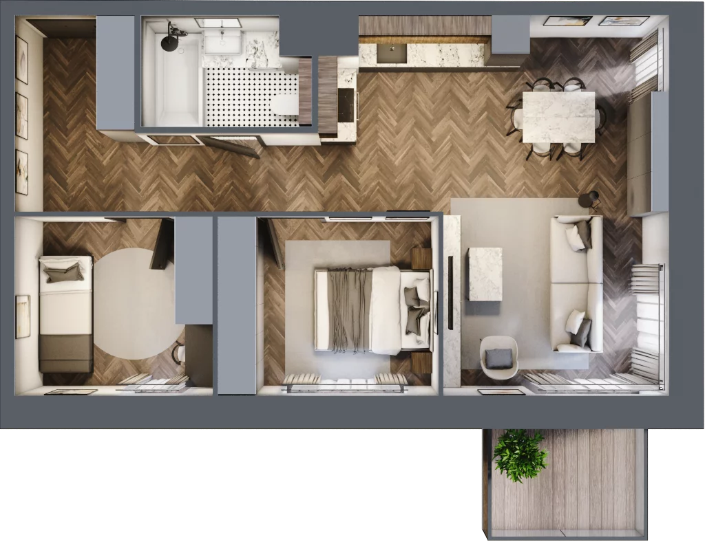3 pokoje, apartament 58,99 m², piętro 4, oferta nr 38, Kopalniana 1, Katowice, Bogucice, ul. Kopalniana 1