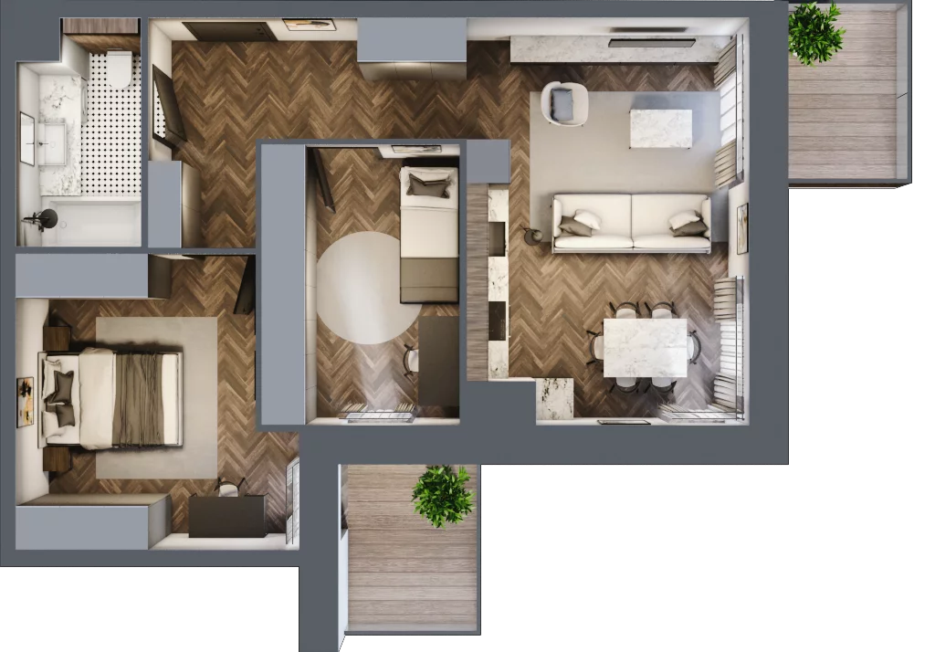 3 pokoje, apartament 60,40 m², piętro 2, oferta nr 21, Kopalniana 1, Katowice, Bogucice, ul. Kopalniana 1