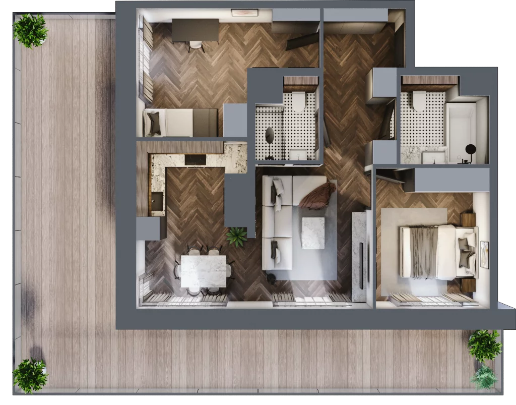 3 pokoje, apartament 59,66 m², piętro 5, oferta nr 41, Kopalniana 1, Katowice, Bogucice, ul. Kopalniana 1