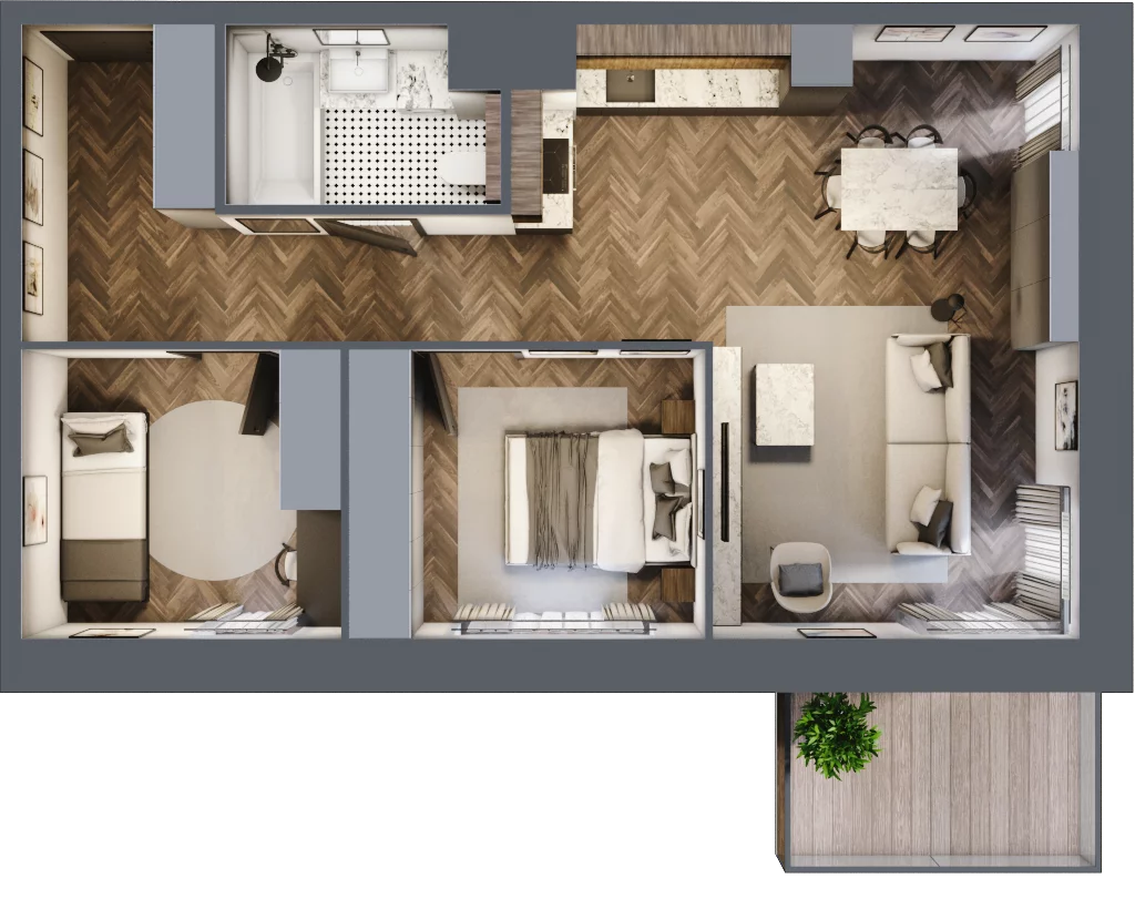 3 pokoje, apartament 58,99 m², piętro 5, oferta nr 45, Kopalniana 1, Katowice, Bogucice, ul. Kopalniana 1