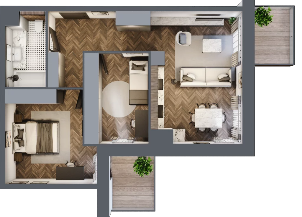 3 pokoje, apartament 60,88 m², piętro 5, oferta nr 46, Kopalniana 1, Katowice, Bogucice, ul. Kopalniana 1