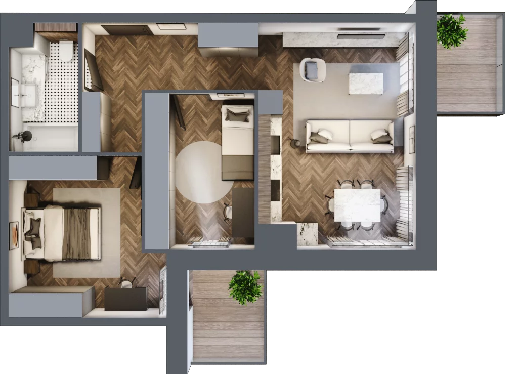 3 pokoje, apartament 60,88 m², piętro 3, oferta nr 30, Kopalniana 1, Katowice, Bogucice, ul. Kopalniana 1