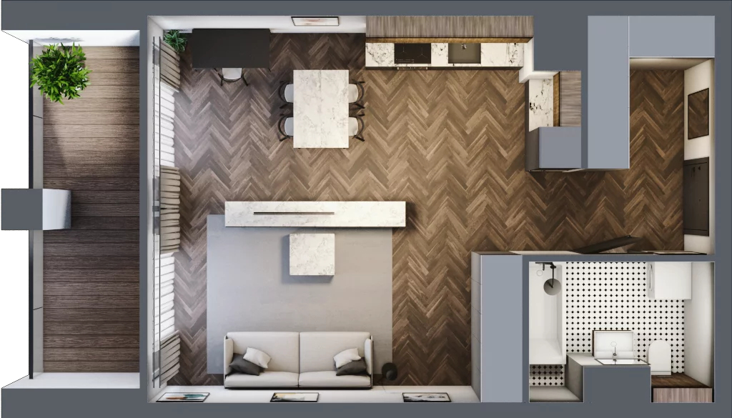 1 pokój, apartament 44,19 m², piętro 2, oferta nr 16, Kopalniana 1, Katowice, Bogucice, ul. Kopalniana 1