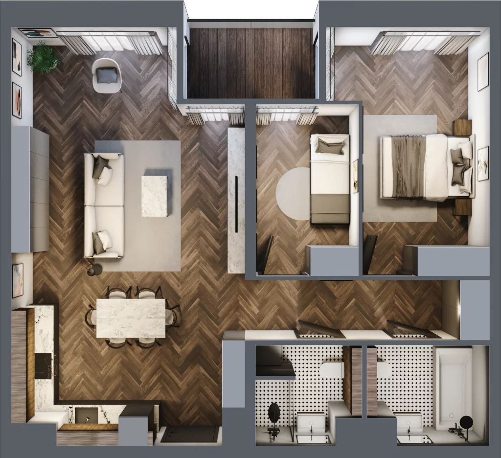 3 pokoje, apartament 74,32 m², piętro 2, oferta nr 19, Kopalniana 1, Katowice, Bogucice, ul. Kopalniana 1