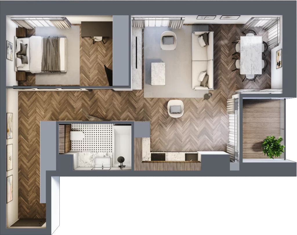 2 pokoje, apartament 56,30 m², piętro 3, oferta nr 26, Kopalniana 1, Katowice, Bogucice, ul. Kopalniana 1