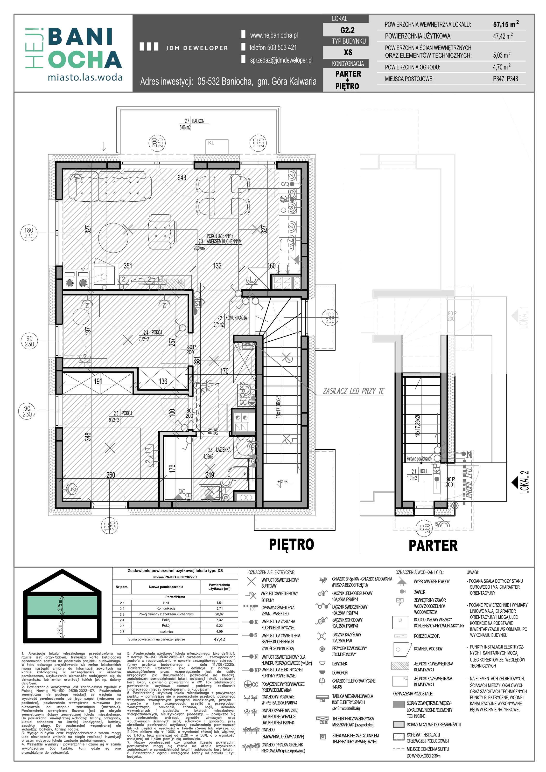 3 pokoje, mieszkanie 57,15 m², piętro 1, oferta nr G2-2, Hej! Baniocha Zadanie G, Baniocha, wjazd od ul. Spokojnej