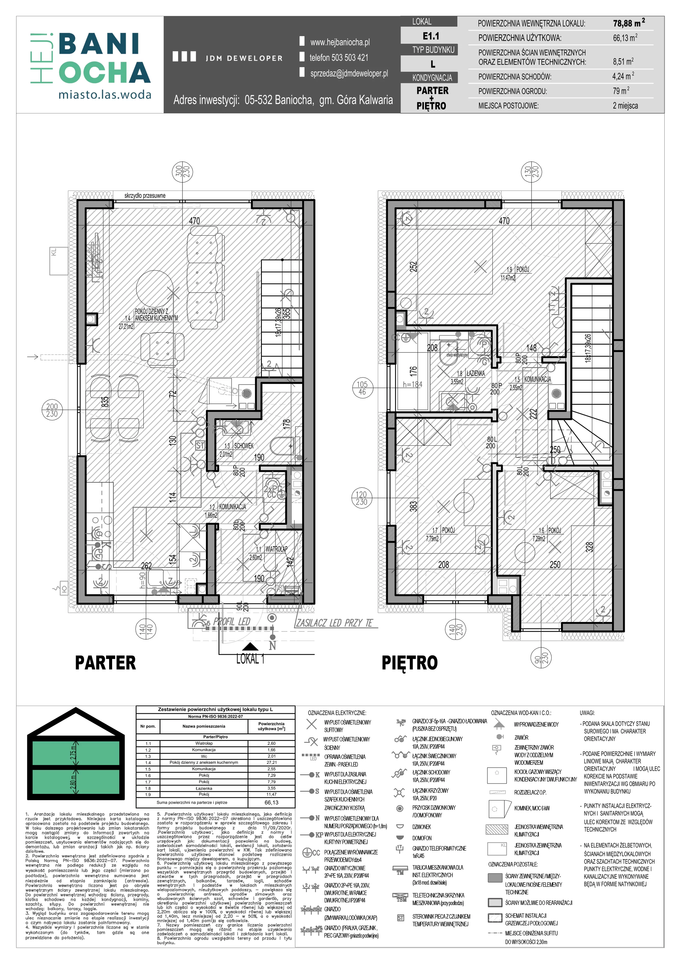 Dom 78,88 m², oferta nr E1-1, Hej! Baniocha Domy, Baniocha, wjazd od ul. Spokojnej