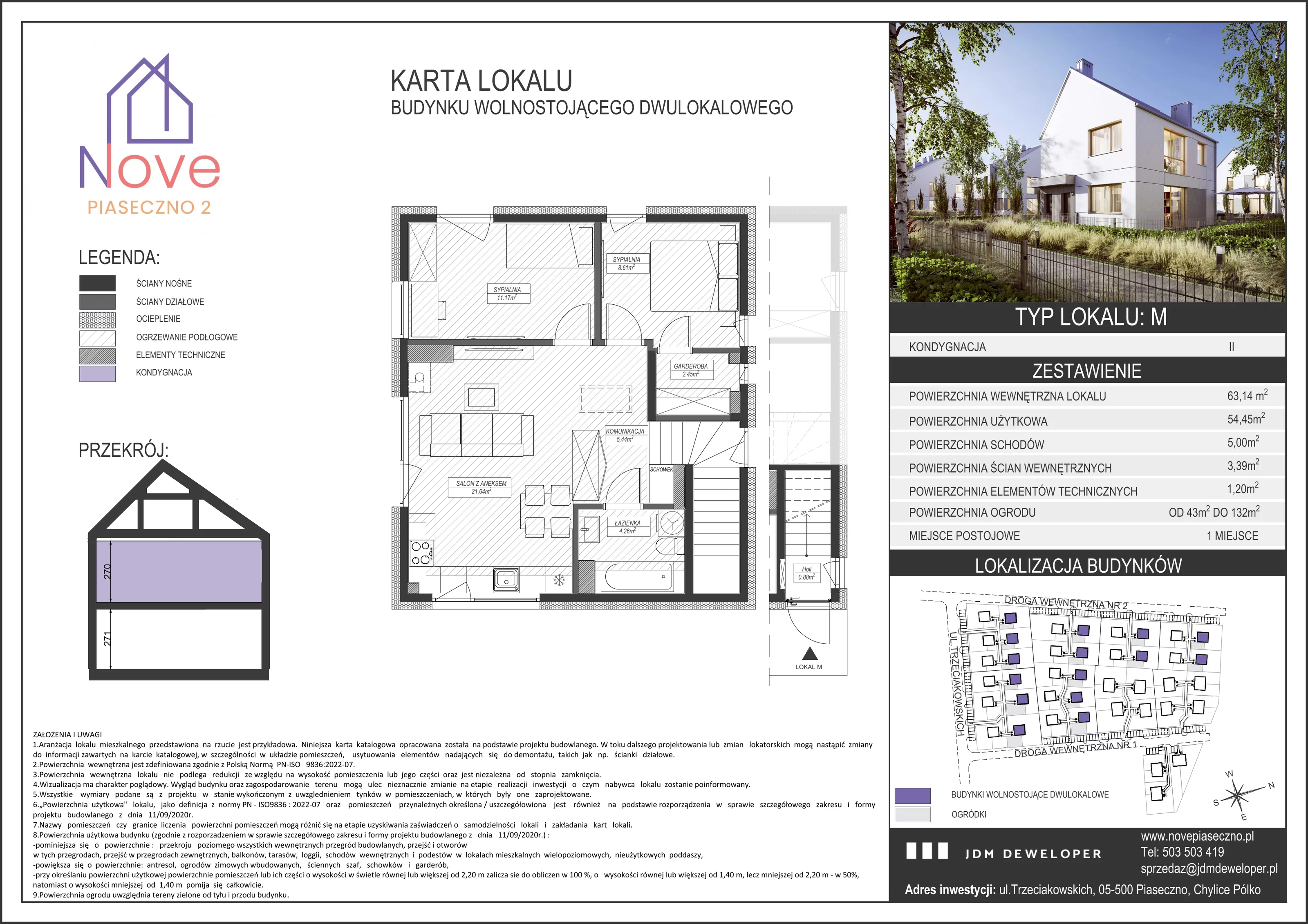 Mieszkanie 63,00 m², piętro 1, oferta nr C1.2, Nove Piaseczno 2, Chylice-Pólko, ul. Trzeciakowskich