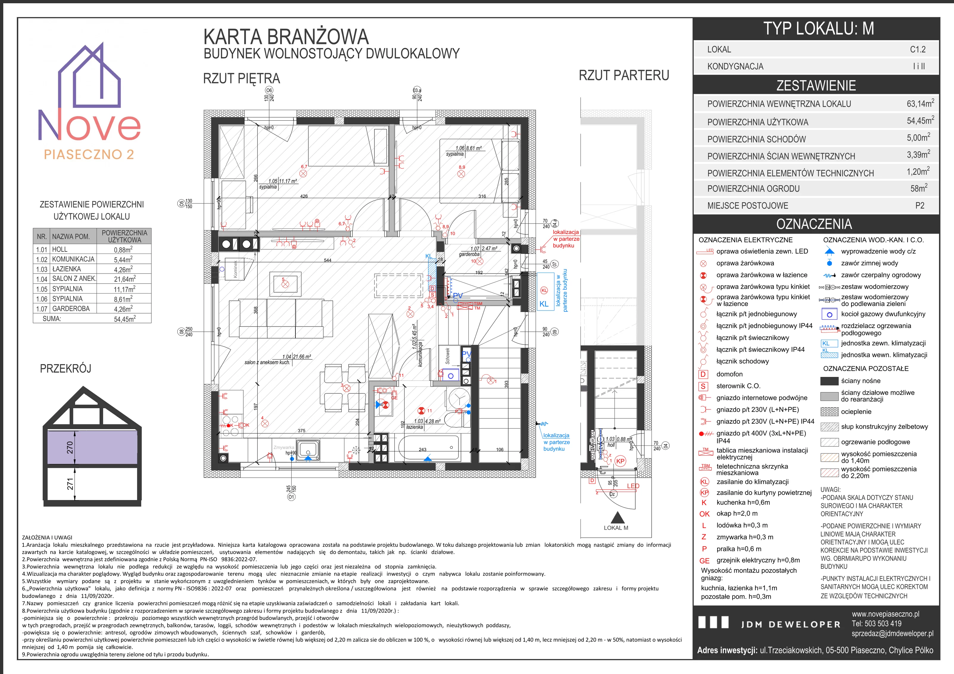 Mieszkanie 63,00 m², piętro 1, oferta nr C1.2, Nove Piaseczno 2, Chylice-Pólko, ul. Trzeciakowskich