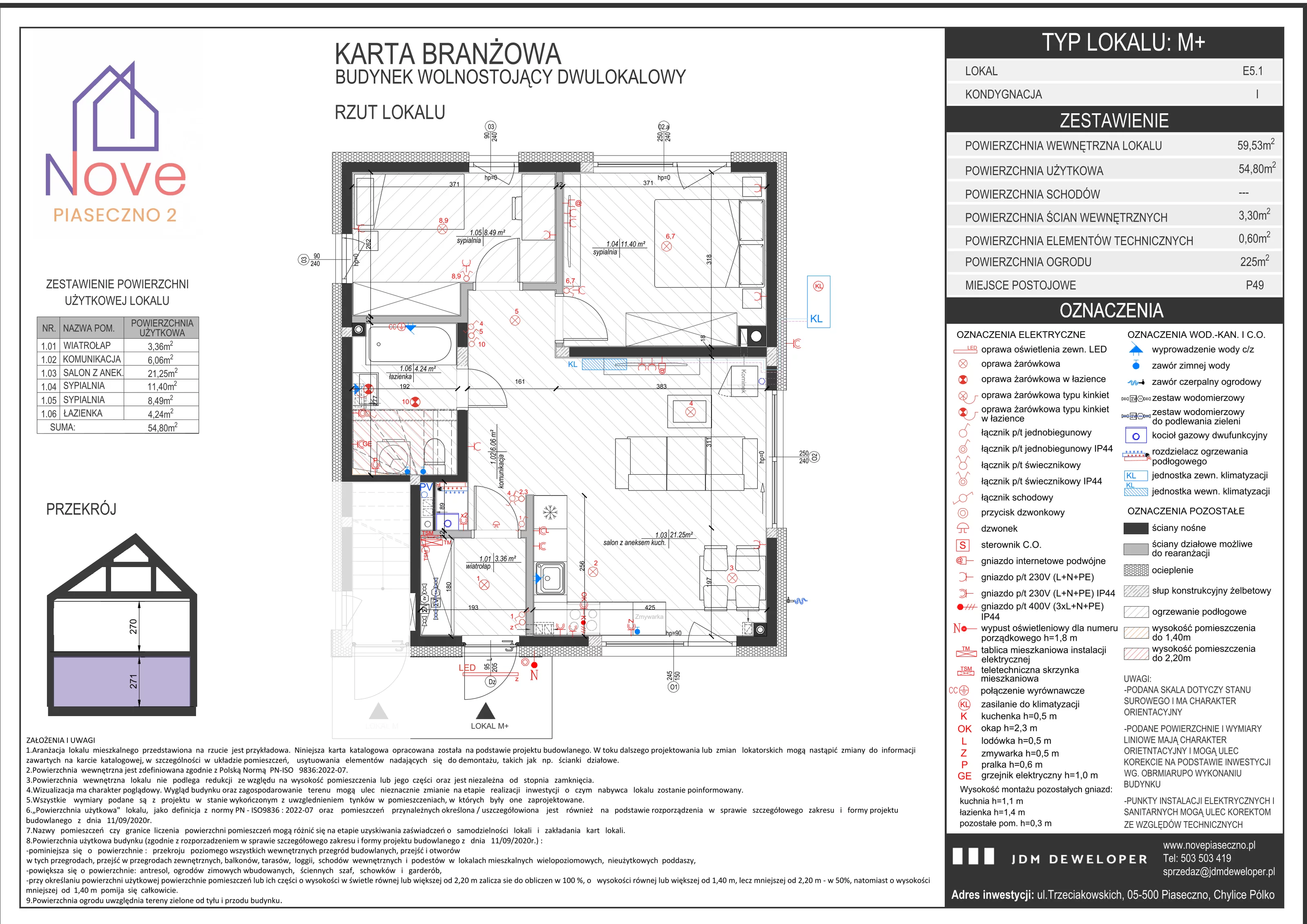 3 pokoje, mieszkanie 59,53 m², parter, oferta nr E5.1, Nove Piaseczno 2 Zadanie E, Chylice-Pólko, ul. Trzeciakowskich