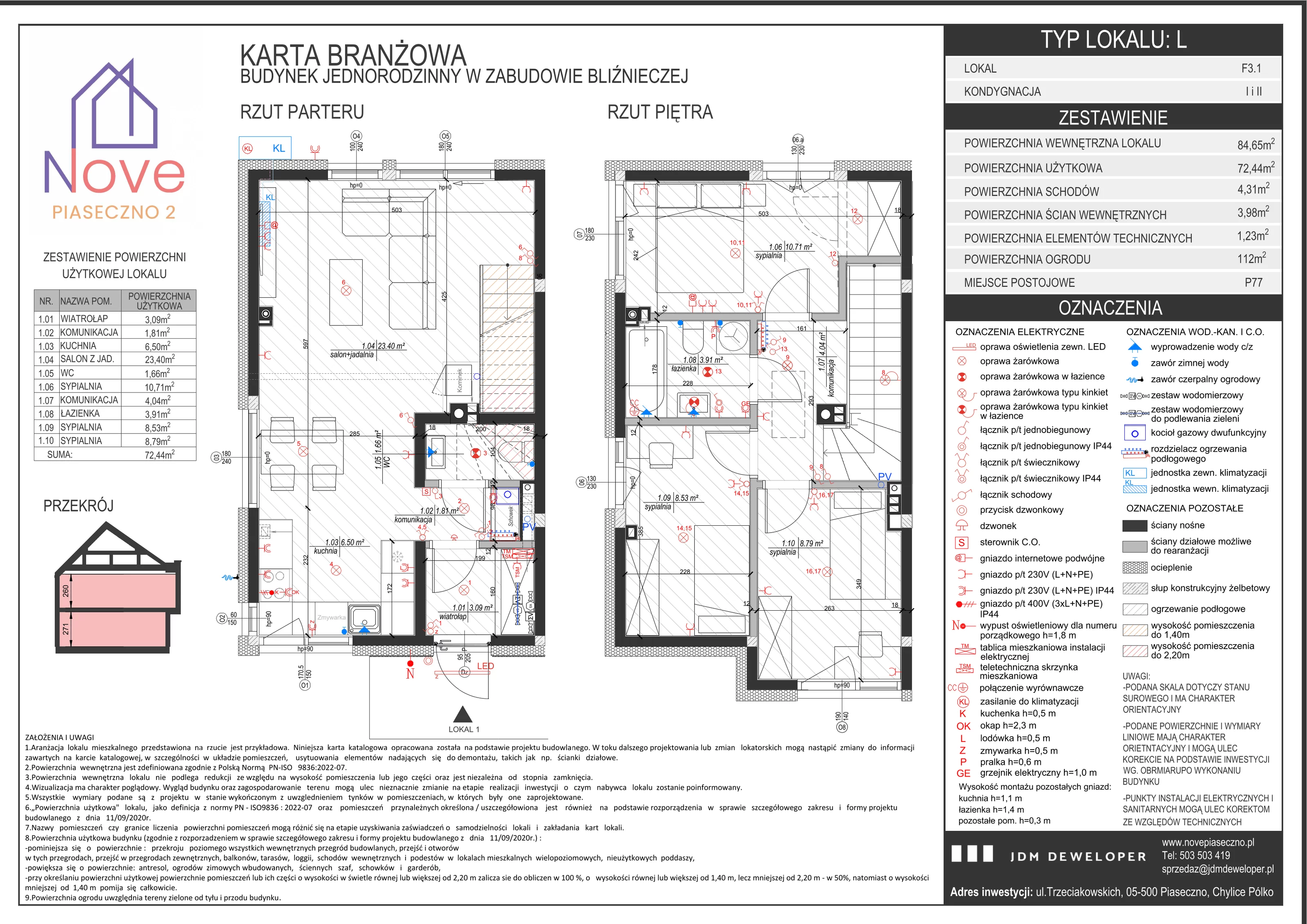 Dom 84,65 m², oferta nr F3.1, Domy Nove Piaseczno 2, Chylice-Pólko, ul. Trzeciakowskich