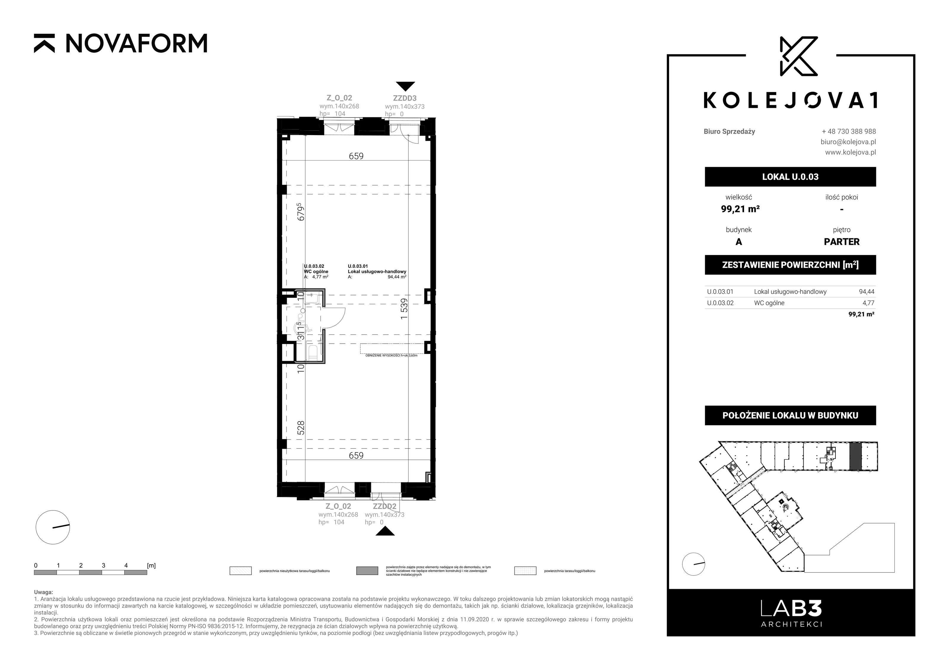 Lokal użytkowy 139,85 m², oferta nr U-0-04, Kolejova 1 - lokale usługowe, Poznań, Grunwald, Łazarz, ul. Kolejowa 1/3