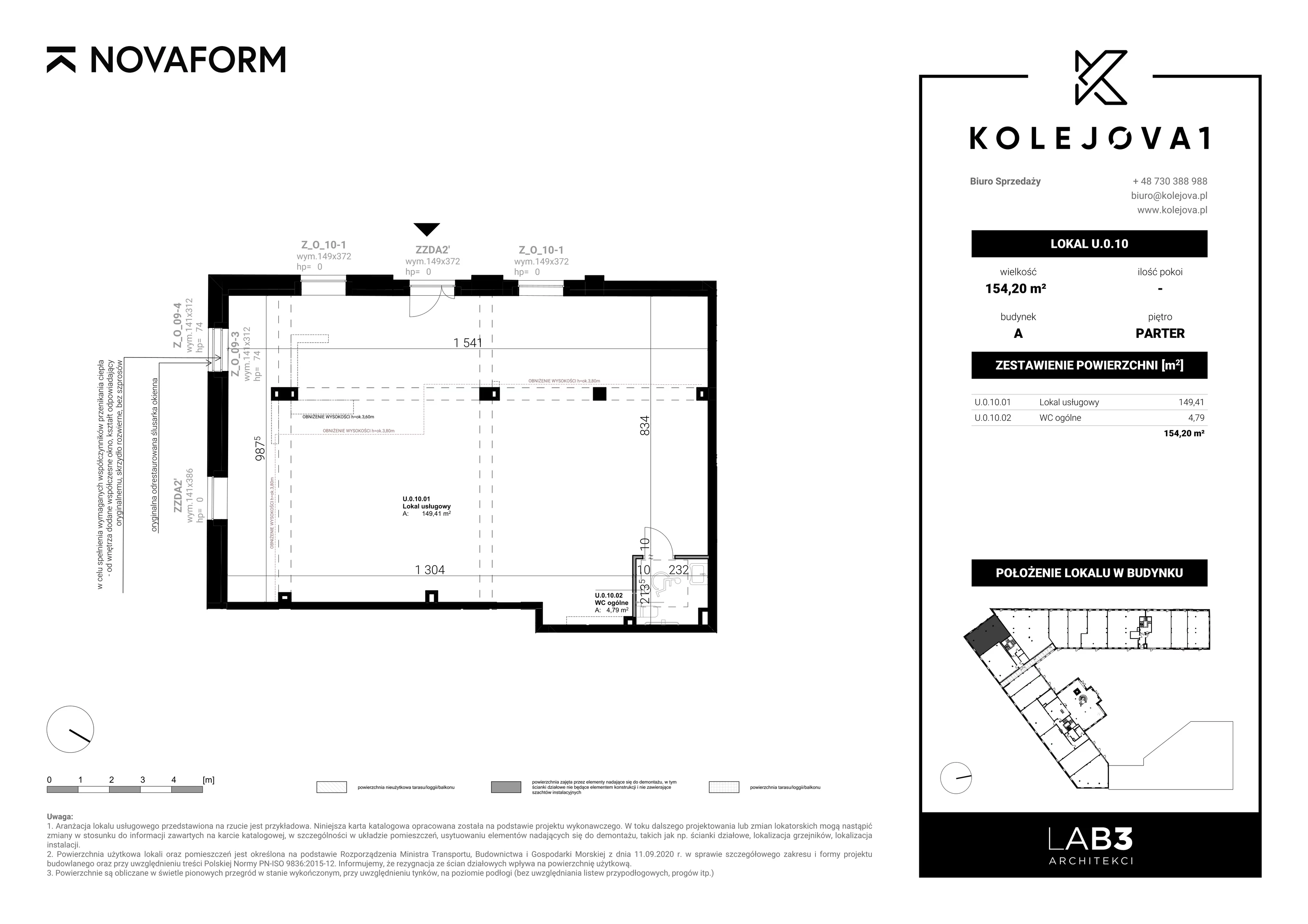 Lokal użytkowy 132,56 m², oferta nr U-0-11, Kolejova 1 - lokale usługowe, Poznań, Grunwald, Łazarz, ul. Kolejowa 1/3